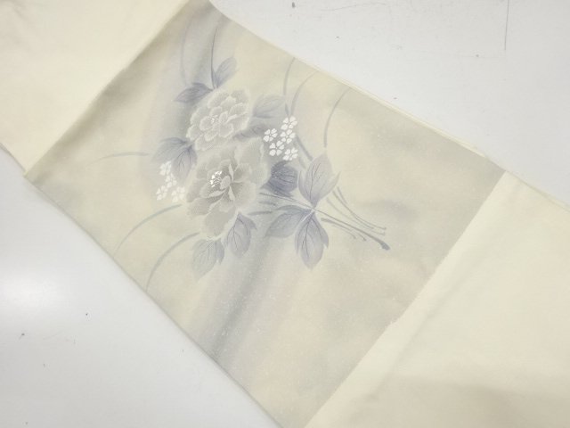 JAPANESE KIMONO / FLORAL PATTERNS EMBROIDERY NAGOYA OBI